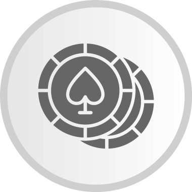 Poker Çipleri Kabartma Çemberi Gri Simge