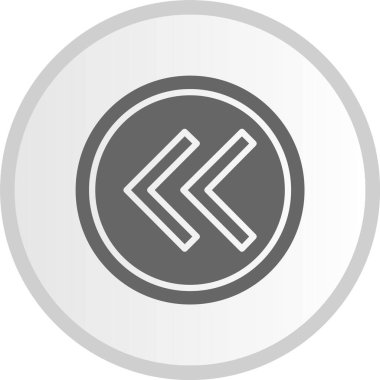 Sol Ok Kabartma Çemberi Gri Simgesi