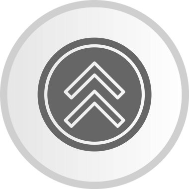 Yukarı Ok Kabartma Çemberi Gri Simgesi