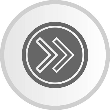Sağ Ok Kabartması Gri Çember Simgesi
