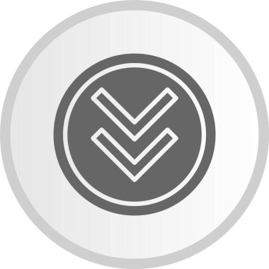 Aşağı Ok Kabartma Çemberi Gri Simge