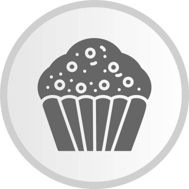 Cupcake Kabartma Çember Gri Simge