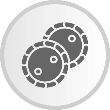 Düğme Kabartma Çemberi Gri Simgesi