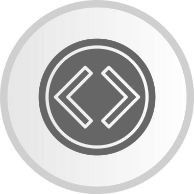 Sol ve Sağ Ok Kabartması Gri Çember Simgesi