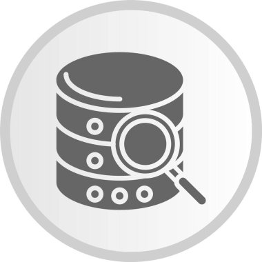 Veritabanı Kabartma Çemberi Gri Simgesi