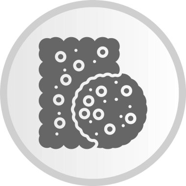 Bisküvi Kabartması Çember Gri Simge