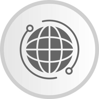 İnternet Kabartma Çemberi Gri Simgesi