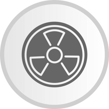 Nükleer Enerji Kabartması Gri Çember Simgesi
