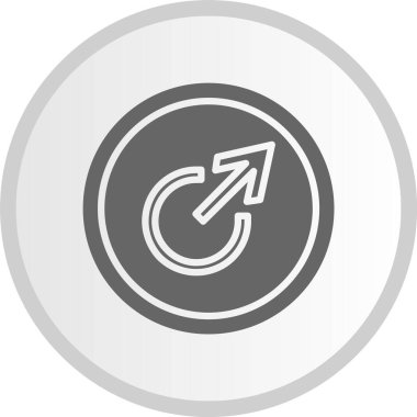 Çıkış Oku Kabartması Gri Çember Simgesi