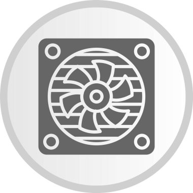 Fan Kabartma Çemberi Gri Simgesi