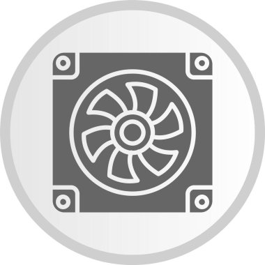 Fan Kabartma Çemberi Gri Simgesi