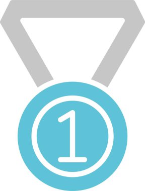 Kazanan Madalya Kabartması İki Renk Simgesi