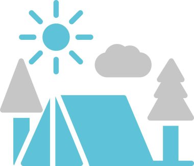 Kamp Van Glyph İki Renk Simgesi