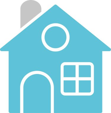 Ev Kabartması İki Renk Simgesi