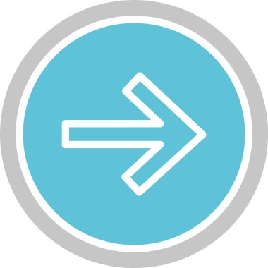 Sağ Ok Kabartması İki Renk Simgesi