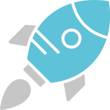 Roket Kabartması İki Renk Simgesi