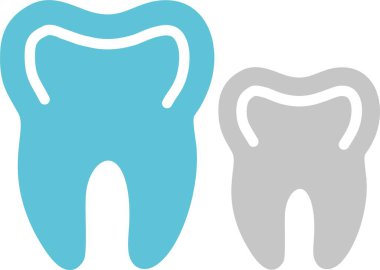 Diş Ağrısı Kabartması İki Renk Simgesi