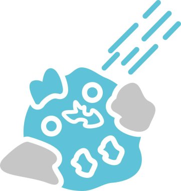 Asteroid Kabartma İki Renk Simgesi