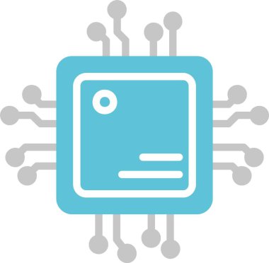 İşlemci Kabartması İki Renk Simgesi