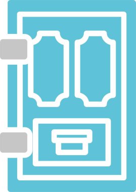 Kapı zili iki renk simgesi simgesi