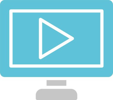 Akıllı TV Kabartması İki Renk Simgesi