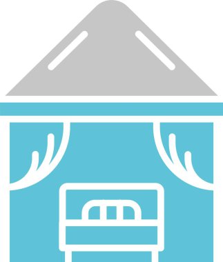 Plaj Kabini Sembolü İki Renk Simgesi