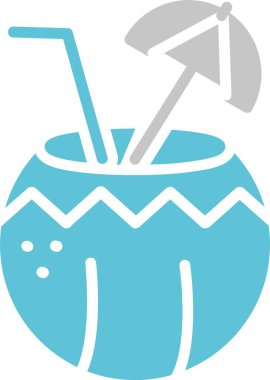 Hindistan cevizi İçeceği İki Renk Simgesi