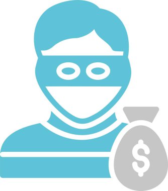 Soygun Sembolü İki Renk Simgesi