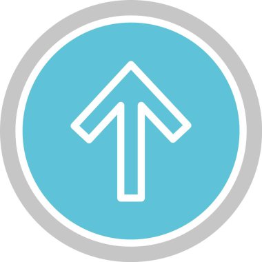 Yukarı Oklu Kabartma İki Renk Simgesi