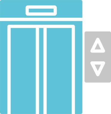 Asansör Glyph İki Renk Simgesi