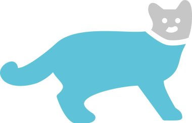 Kedi Kabartması İki Renk Simgesi