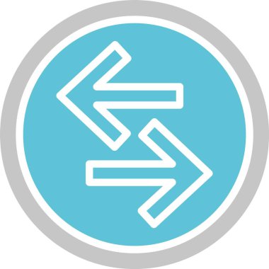 Sol Sağ Ok Kabartması İki Renk Simgesi