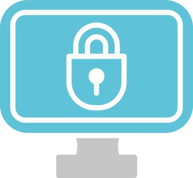 Çevrimiçi Güvenlik Sembolü İki Renk Simgesi