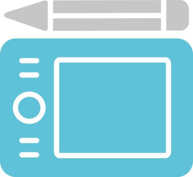 Grafik Tableti Kabartması İki Renk Simgesi