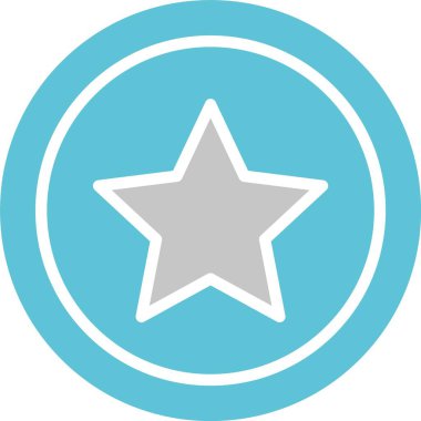 Yıldız Kabartması İki Renk Simgesi