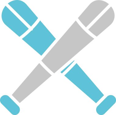 Beyzbol Yarasa Sembolü İki Renk Simgesi