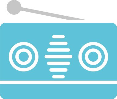 Radyo Kabartma İki Renk Simgesi