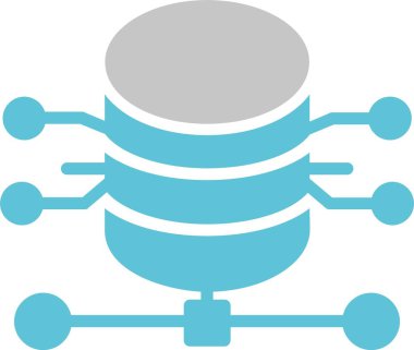 Veri Tabanı Kabartma İki Renk Simgesi