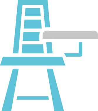 Masa Sandalyesi Kabartması İki Renk Simgesi