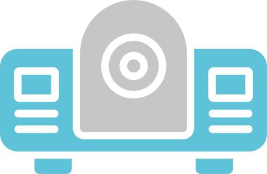 Projektör Kabartma İki Renk Simgesi