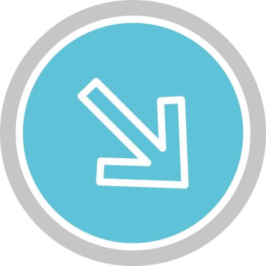 Sağ Aşağı Okun Kabartması İki Renk Simgesi