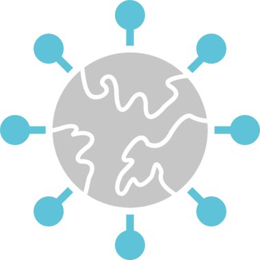 İnternet Kabartma İki Renk Simgesi