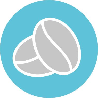 Kahve Fasulyesi Kabartması İki Renk Simgesi