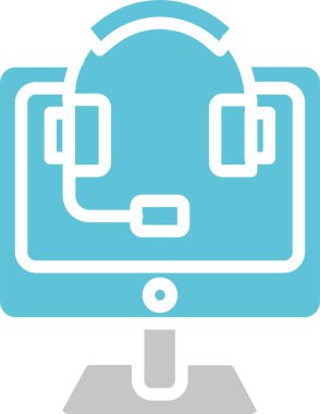 Müşteri Hizmetleri Kabartması İki Renk Simgesi