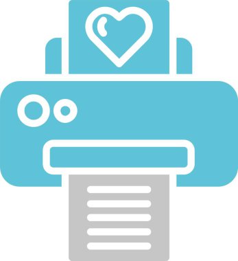 Yazıcı Kabartması İki Renk Simgesi