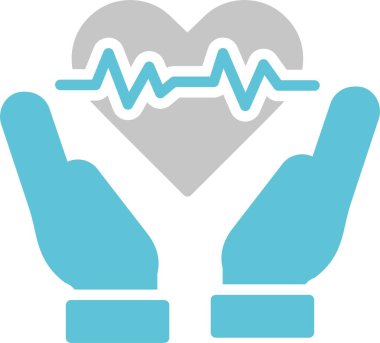 Hayat Sigortası Kabartması İki Renk Simgesi