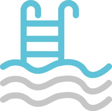 Yüzme Havuzu Kabartması İki Renk Simgesi