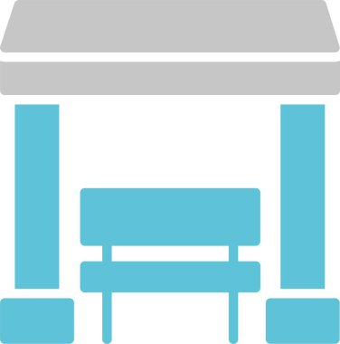 Otobüs İstasyonu Glyph İki Renk Simgesi