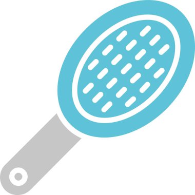 Saç Fırçası Kabartması İki Renk Simgesi