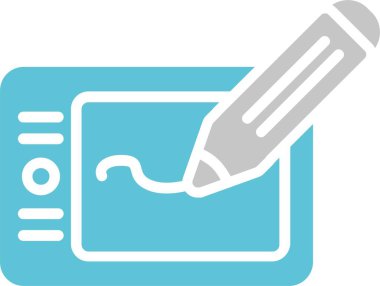 Grafik Tableti Kabartması İki Renk Simgesi